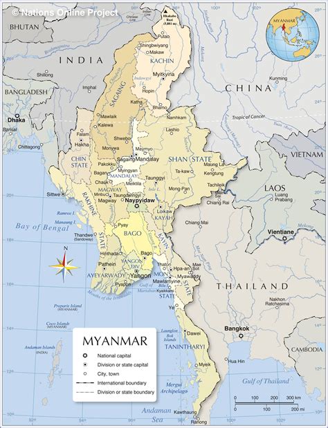 MAP Myanmar On The World Map