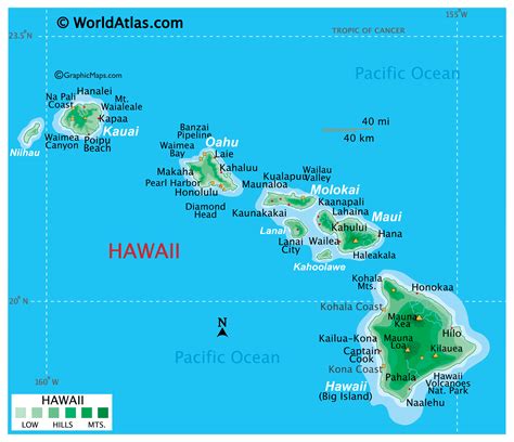 Hawaiian Islands Map