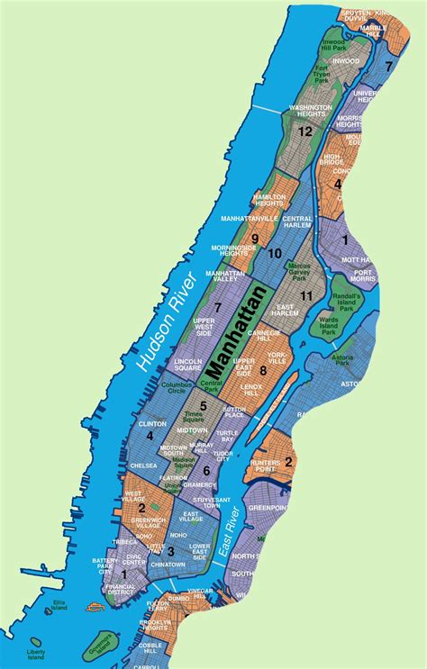 Neighborhoods of New York Map