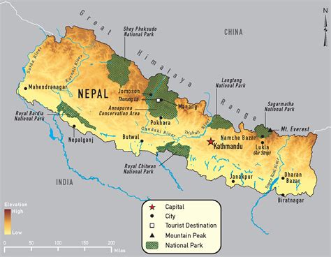 MAP Nepal On A World Map