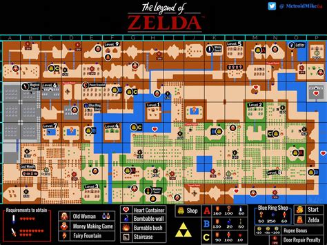 MAP Nes Legend Of Zelda Map