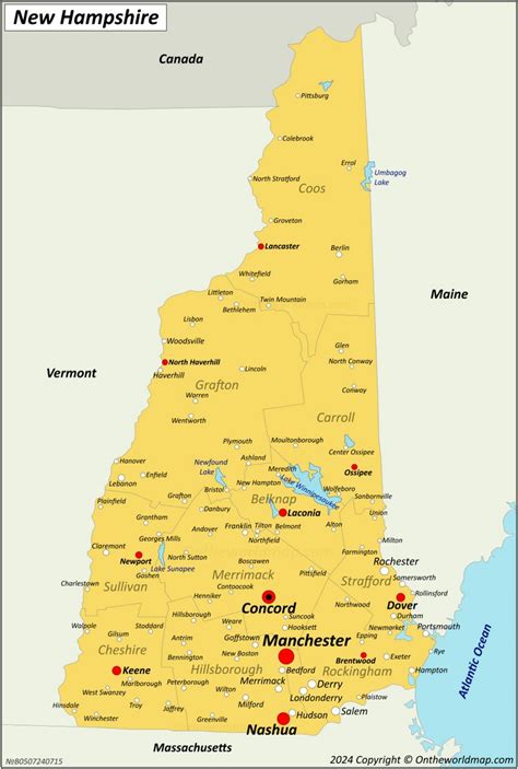 New Hampshire Map With Cities