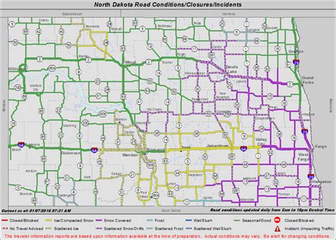 MAP North Dakota Road Conditions Map