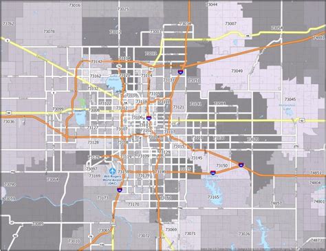 MAP Oklahoma City Zip Code Map