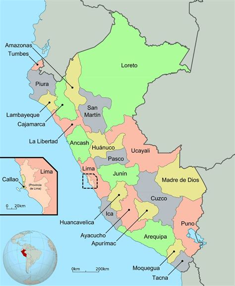 Peru Map In South America