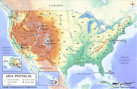 Introduction to MAP Physical Feature Map Of The Us