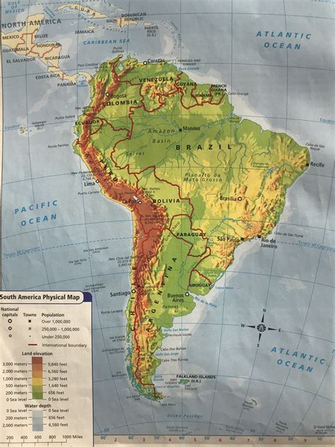 Physical Map Of Latin America
