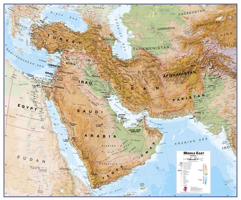 Physical Map of the Middle East