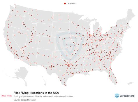 MAP Pilot Flying J Locations Map