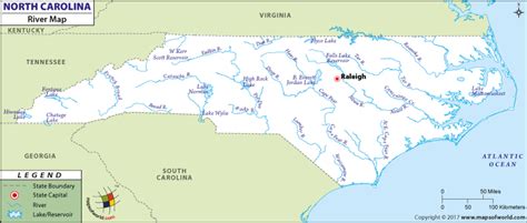MAP Rivers In North Carolina Map