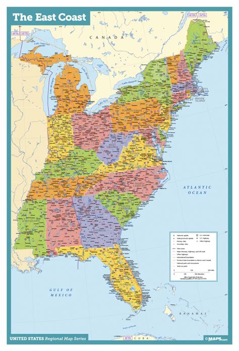 Road Map Of Eastern United States