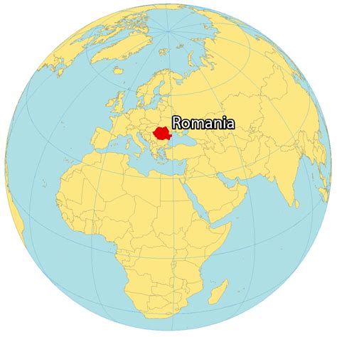 MAP Romania On Map Of World