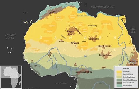 Sahara Desert on Africa Map