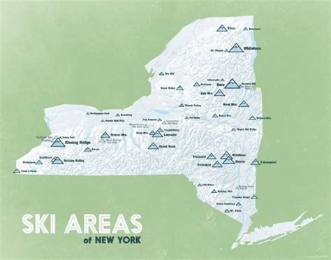 MAP Ski Resorts in NY Map