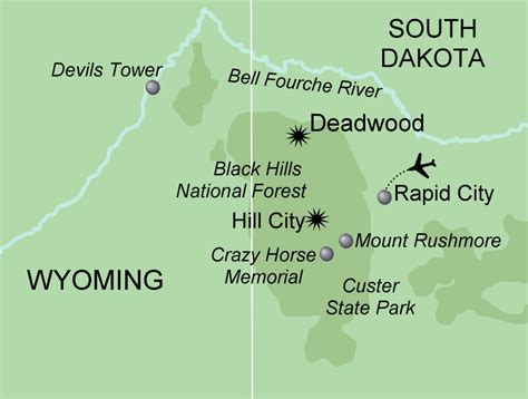 South Dakota Black Hills Map