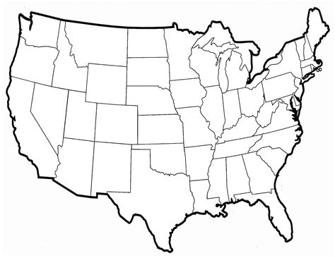 Outline map of the USA