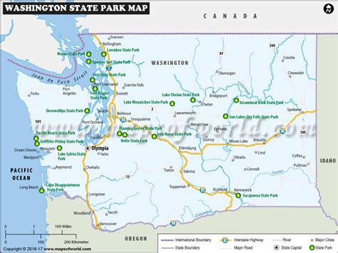 MAP State Parks in Washington Map