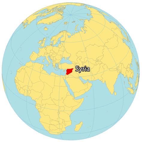 Map of Syria on World Map