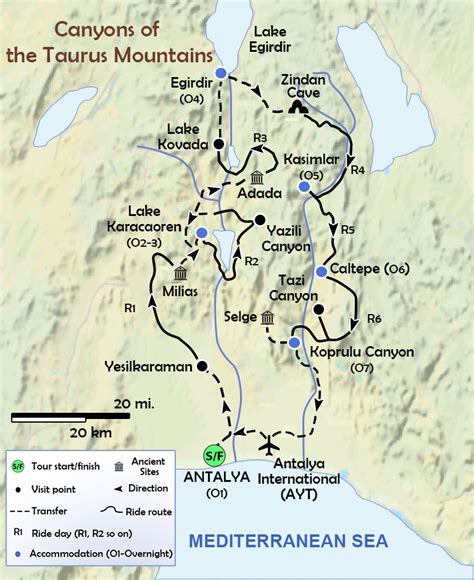 MAP Taurus Mountains On A Map