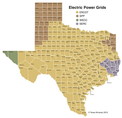 MAP Texas Electric Power Grid Map