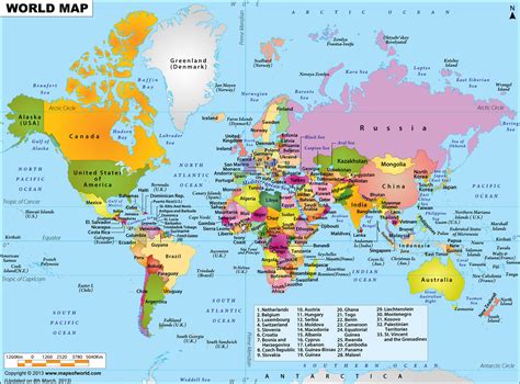 A World Map with Country Names