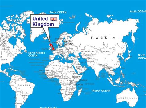 MAP U K In World Map