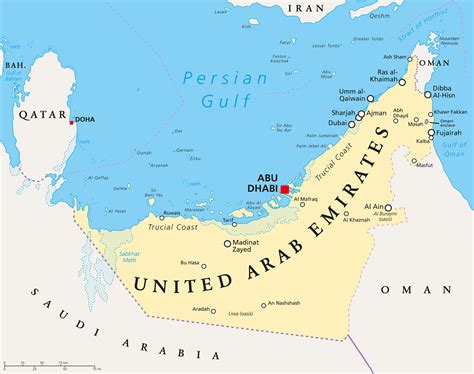 MAP United Arab Emirates On A Map
