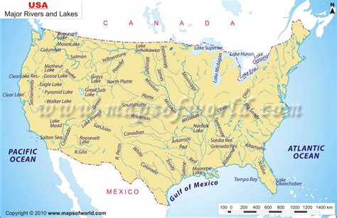 United States Map Rivers And Mountains