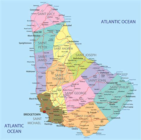 Barbados on a Map