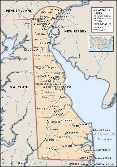 Map of Delaware