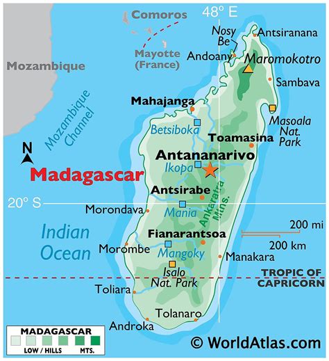 Madagascar on a world map