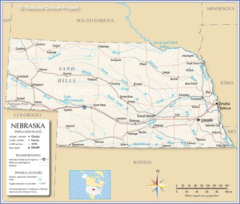 Map showing Nebraska
