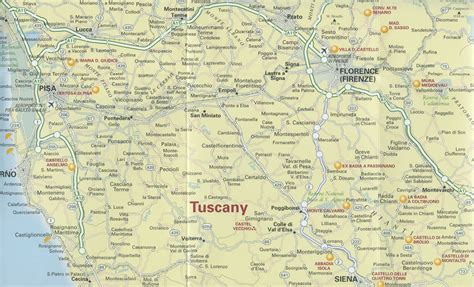Map of Italy with Tuscany highlighted