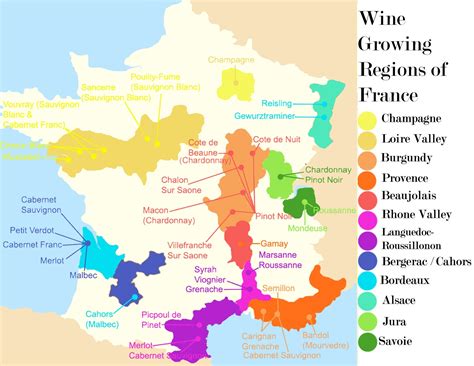 MAP Wine Regions Of France Map