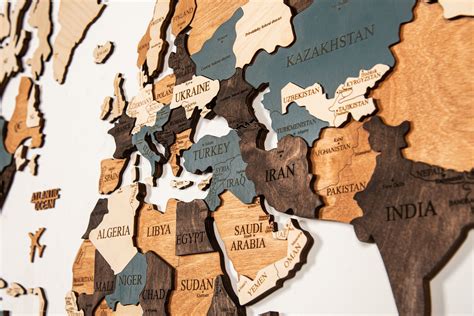 Wooden Map Of The World