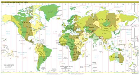 World map with time zones