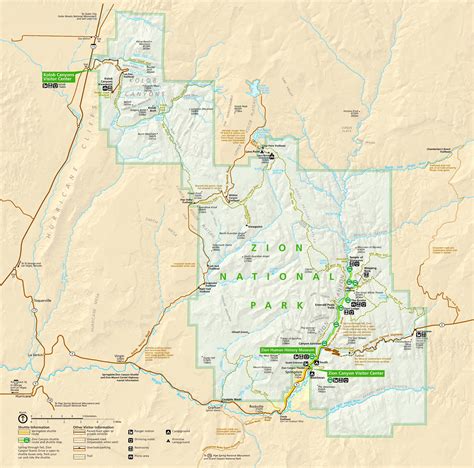 MAP Zions National Park Trail Map