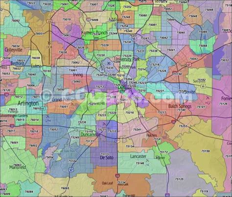 Map of Dallas TX with Zip Codes