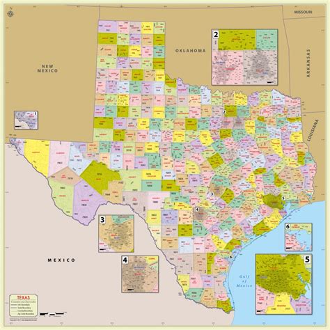 MAP Zip Code Map in Texas
