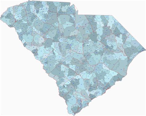 MAP Zip Code Map South Carolina