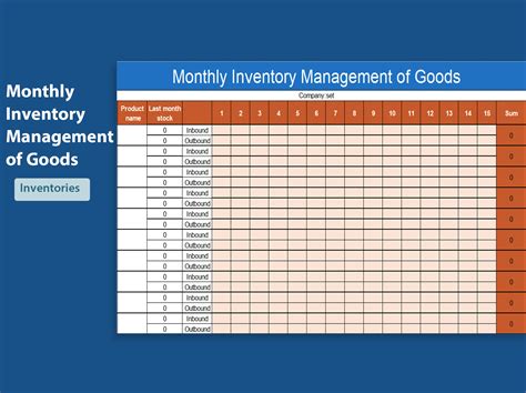 Inventory Control Sheet Template for EXCEL Excel Templates