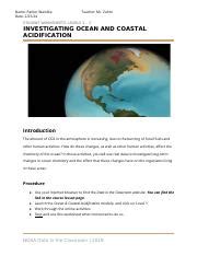 Investigating Ocean And Coastal Acidification Worksheet Answers