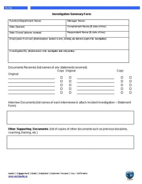 Investigation Interview Template