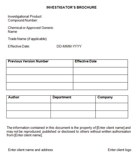 Investigator Brochure Pdf