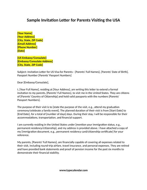 Unlock the Gateway to Family Reunions - An Invitation Letter Guide for Your Parent's USA Visit