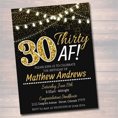 Invitation Templates For 30th Birthday Party