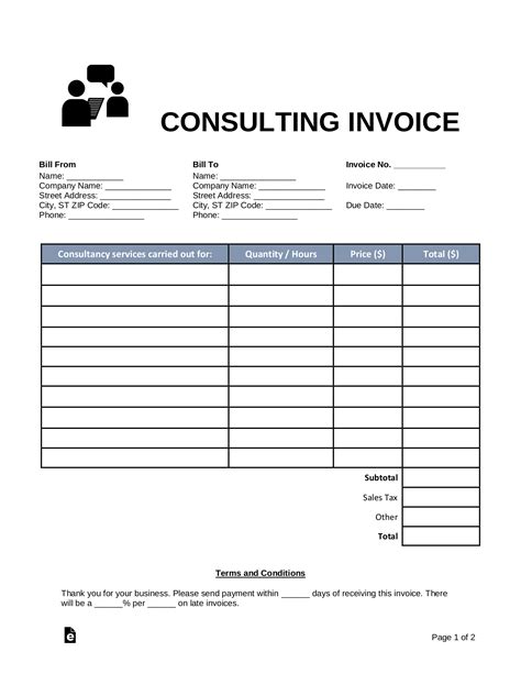 invoice template for consultant