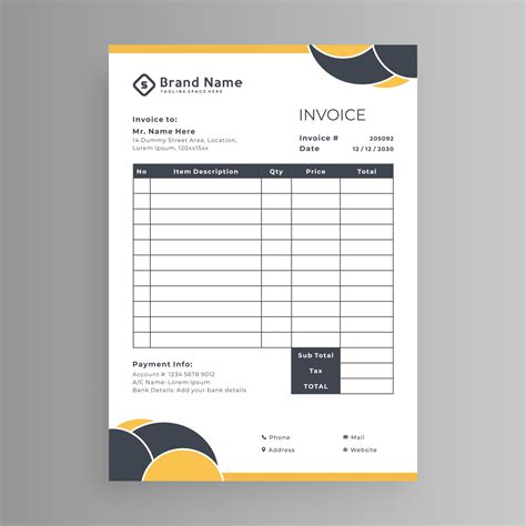 modern professional invoice template design Download Free Vector Art