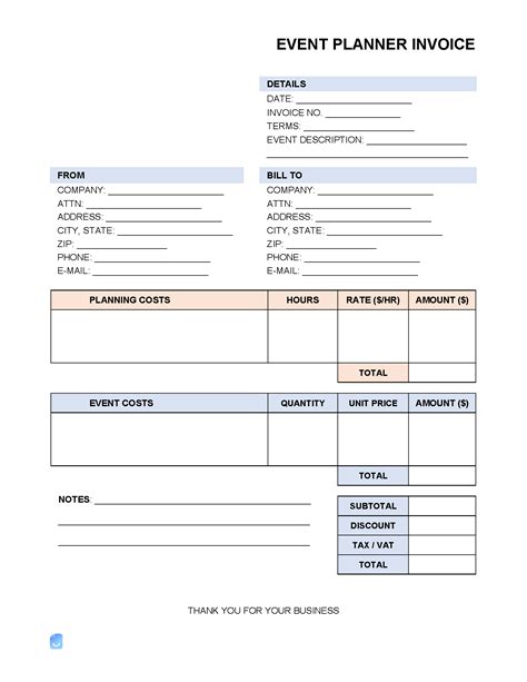 Event Staffing (Management) Invoice Template Sample