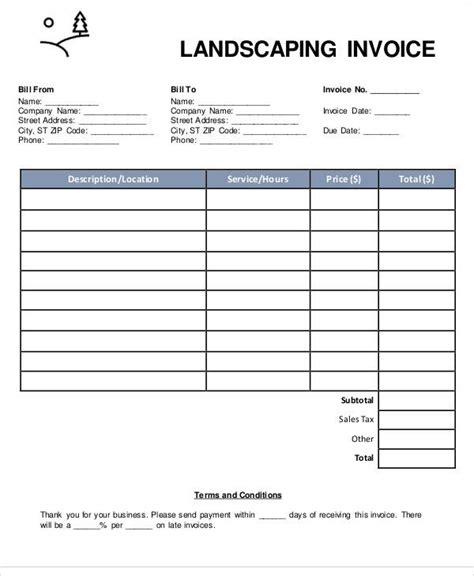 Free Landscaping Invoice Template. Customize and Send in 90 Seconds